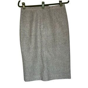 Vtg Lauren Ralph Lauren Wool Angora Blend Skirt Sz 8 Gray Black Lined Straight